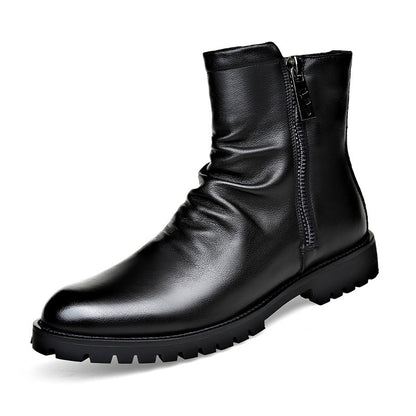Men's British Style High-Top Leather Martin Boots | Autumn & Winter

