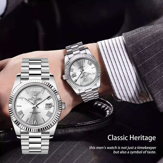 Men's Fashion Quartz Watch Fashion Men's Watch Steel Band Large Dia | Ectron Online