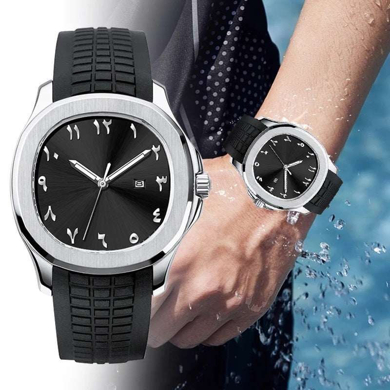 {{ brand }} Men's Grenade Silicone Watch - Classic Grenade Silicone Band Waterproof
