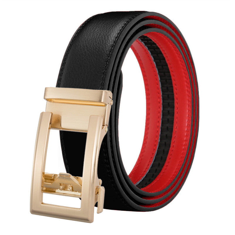 Men's Leather Belt with Automatic Buckle