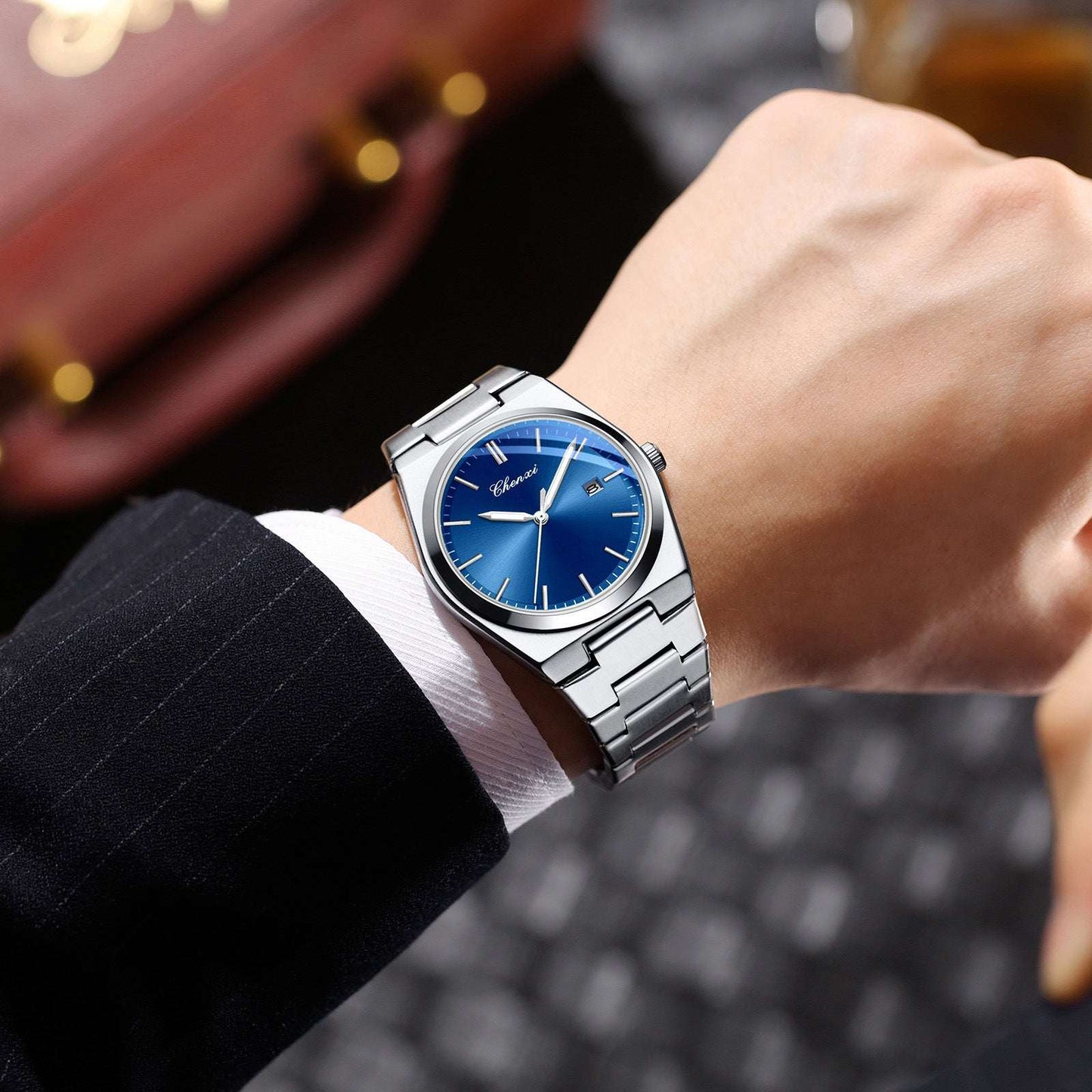 Men's Luminous Quartz Business Watch Quartz Watch Luminous Calendar Waterproo | Ectron Online