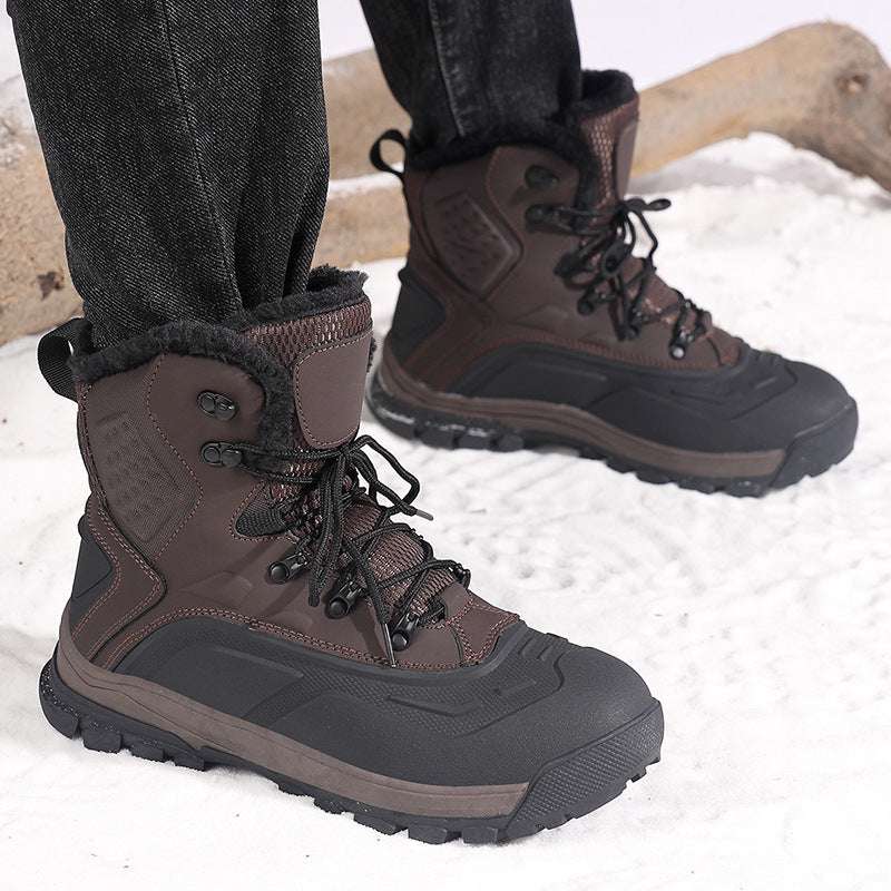 Fleece-lined Warm Plus Size High-top Men's Boots