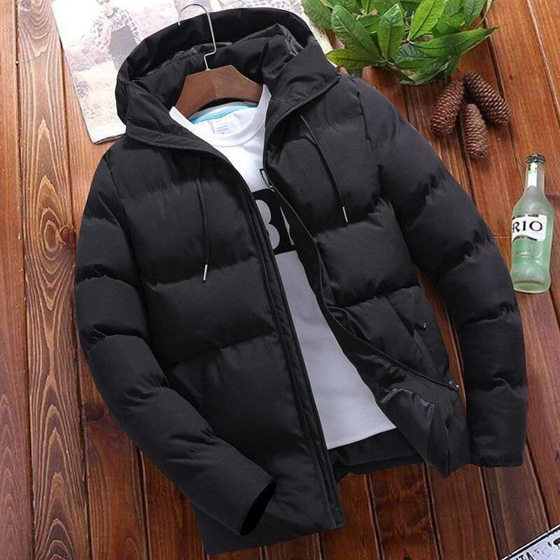 New Men's Pure Cotton Padded Jacket Hooded Coat