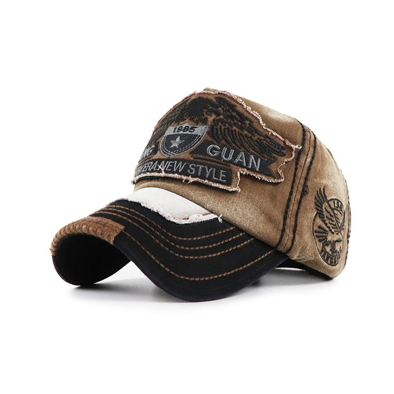 Men's Vintage Washed Baseball Cap - Distressed Sun Protection Hat