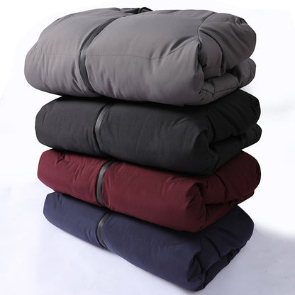 Men's Winter Hooded Padded Coat - Warm Solid Color Parka Winter Men's Solid Color Hooded Padded C | Ectron Online