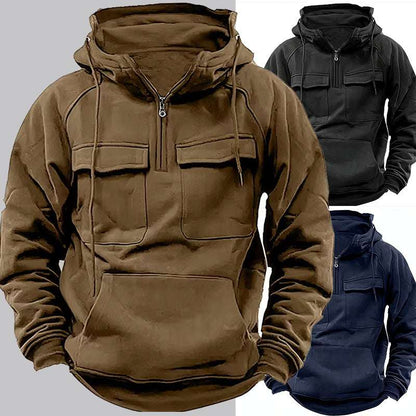 Men's Zip-Up Hoodie with Drawstring - Casual Fashion Sports Sweatshirt Men's Zip-up Hoodies Sweatshirt With Dra | Ectron Online