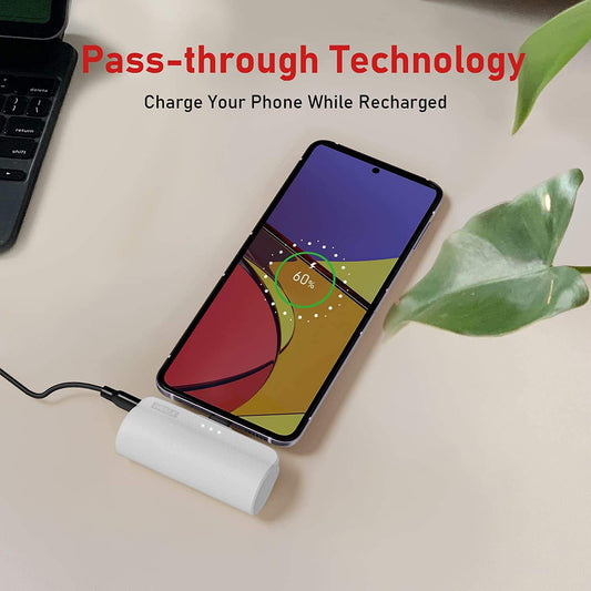 Mini 3350mAh Power Bank | Lipstick Size Portable USB-C Charger