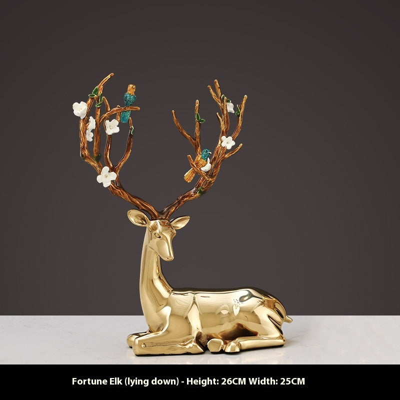 Modern Light Luxury Brass Deer gold