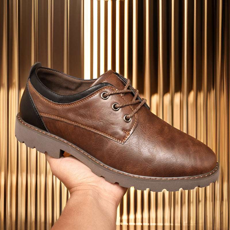 Men’s Retro Korean Casual Shoes – Large Sizes, Low-Top, PU Leather Large Size Casual Korean Fashion Men's R | Ectron Online
