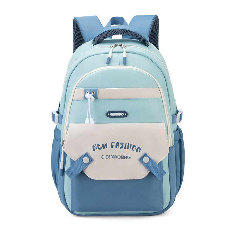 Vibrant Contrast Schoolbag for Girls – Stylish & Waterproof New Student Schoolbag Colorful Contrast | Ectron Online