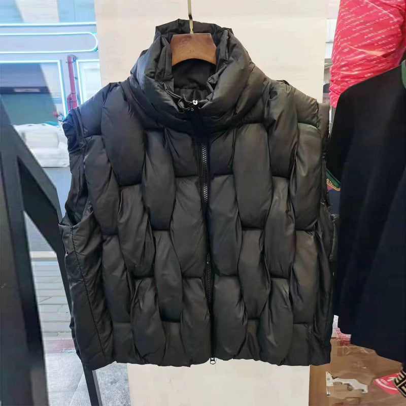 Women's Stand Collar Down Vest - Fried Street Style Fried Street Stand Collar Down Women's C | Ectron Online