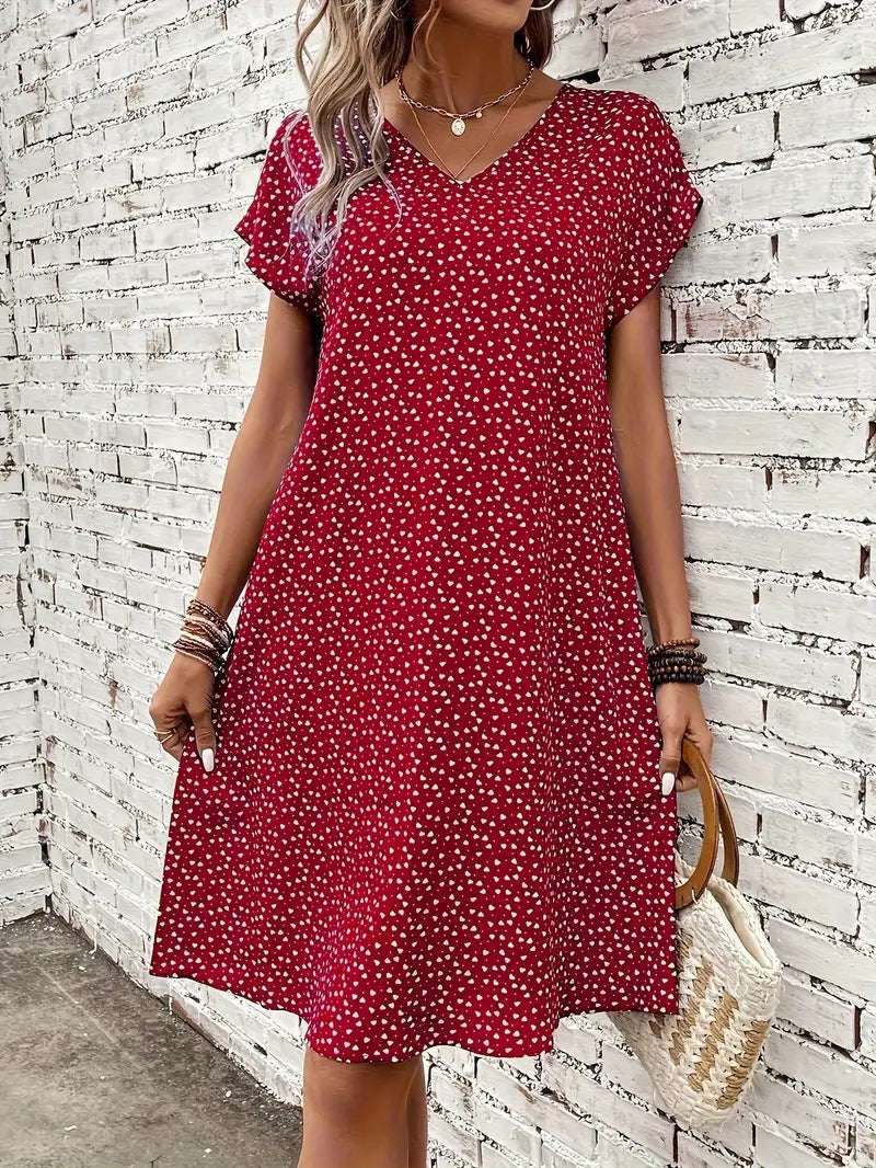 Casual Women’s V-Neck Dress – Comfortable Everyday Wear Casual V-neck Women's Clothing Dress | Ectron Online