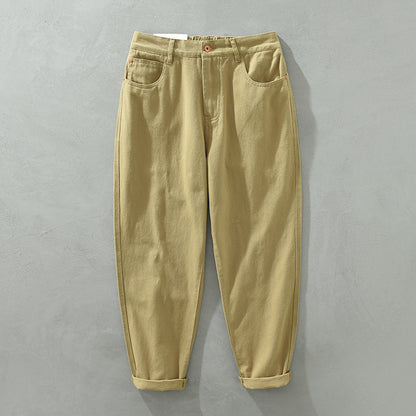 Casual Straight Trousers Trendy Retro Elastic Waist Men's Pants Loose Cargo Style Pants