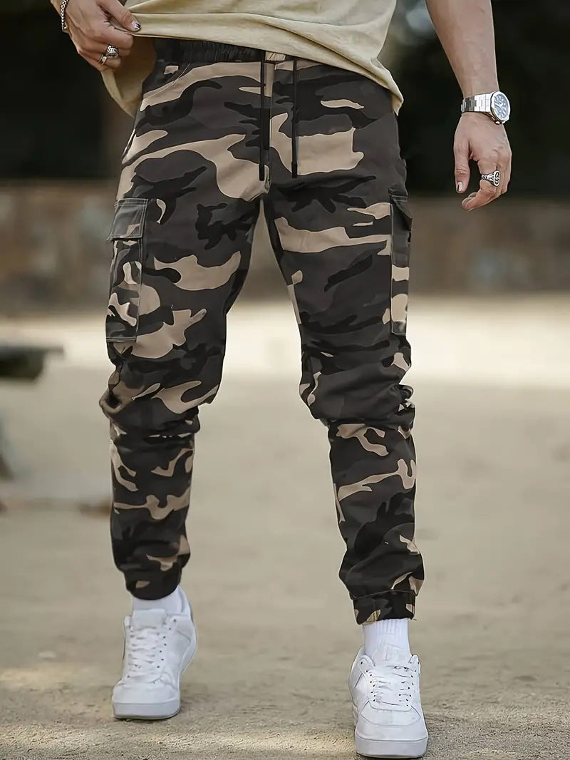 Men's Retro Camouflage Cargo Pants European Size American Retro Multi-pocke | Ectron Online