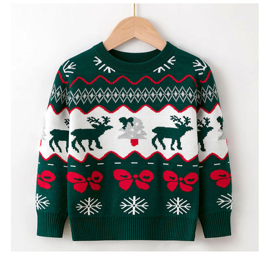Children's Christmas Deer Sweater Base Pullover