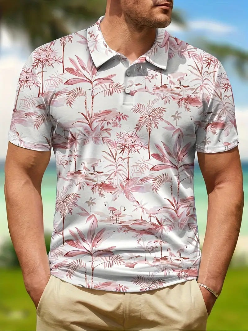 Men’s Printed Polo Shirt – Breathable Fashion Short Sleeve Top Men's Print Breathable Fashion Polo Shir | Ectron Online