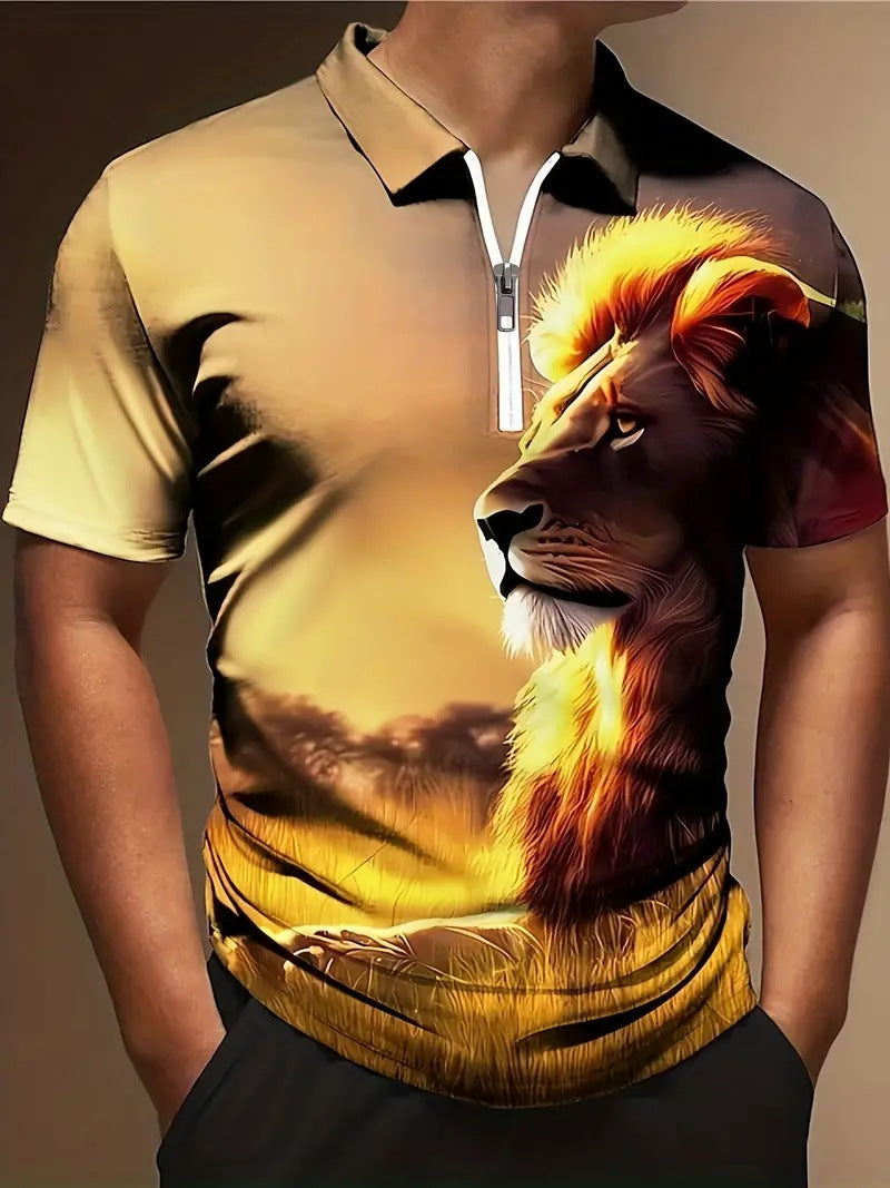 Men’s Printed Polo Shirt – Breathable Fashion Short Sleeve Top Men's Print Breathable Fashion Polo Shir | Ectron Online