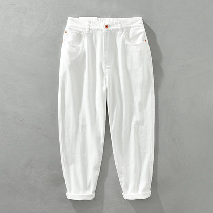 Casual Straight Trousers Trendy Retro Elastic Waist Men's Pants Loose Cargo Style Pants