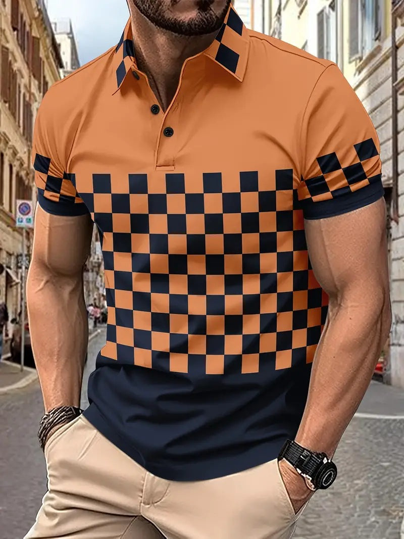 Men’s Printed Polo Shirt – Breathable Fashion Short Sleeve Top Men's Print Breathable Fashion Polo Shir | Ectron Online