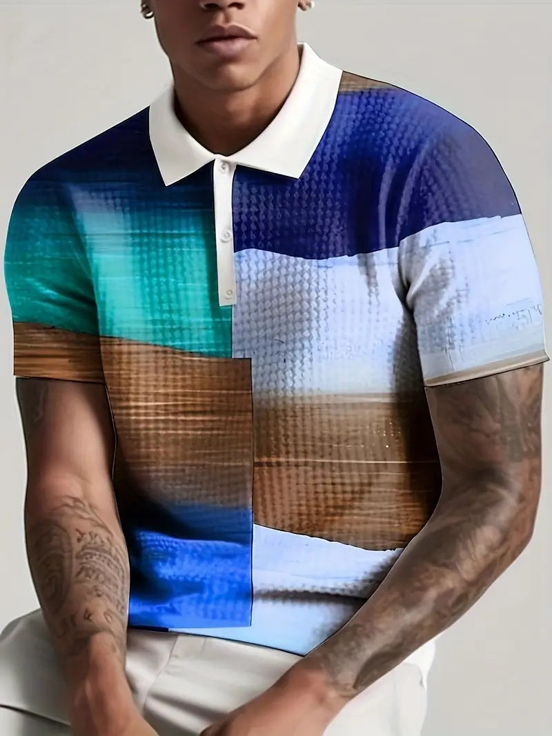 Men’s Printed Polo Shirt – Breathable Fashion Short Sleeve Top Men's Print Breathable Fashion Polo Shir | Ectron Online