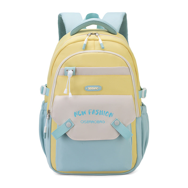 Vibrant Contrast Schoolbag for Girls – Stylish & Waterproof New Student Schoolbag Colorful Contrast | Ectron Online
