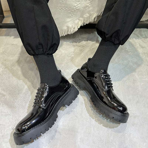 Youth British Style Round Head Leather Shoes