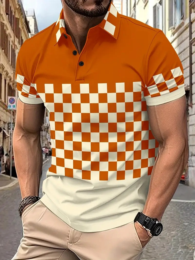Men’s Printed Polo Shirt – Breathable Fashion Short Sleeve Top Men's Print Breathable Fashion Polo Shir | Ectron Online
