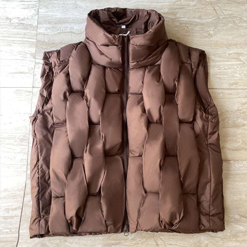 Women's Stand Collar Down Vest - Fried Street Style Fried Street Stand Collar Down Women's C | Ectron Online