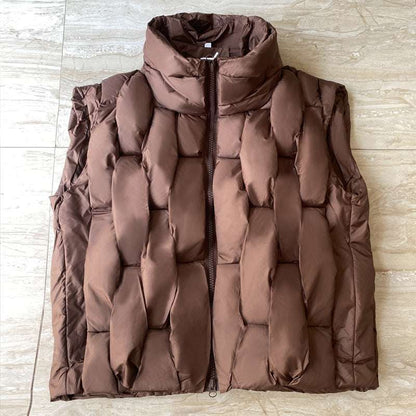Women's Stand Collar Down Vest - Fried Street Style Fried Street Stand Collar Down Women's C | Ectron Online