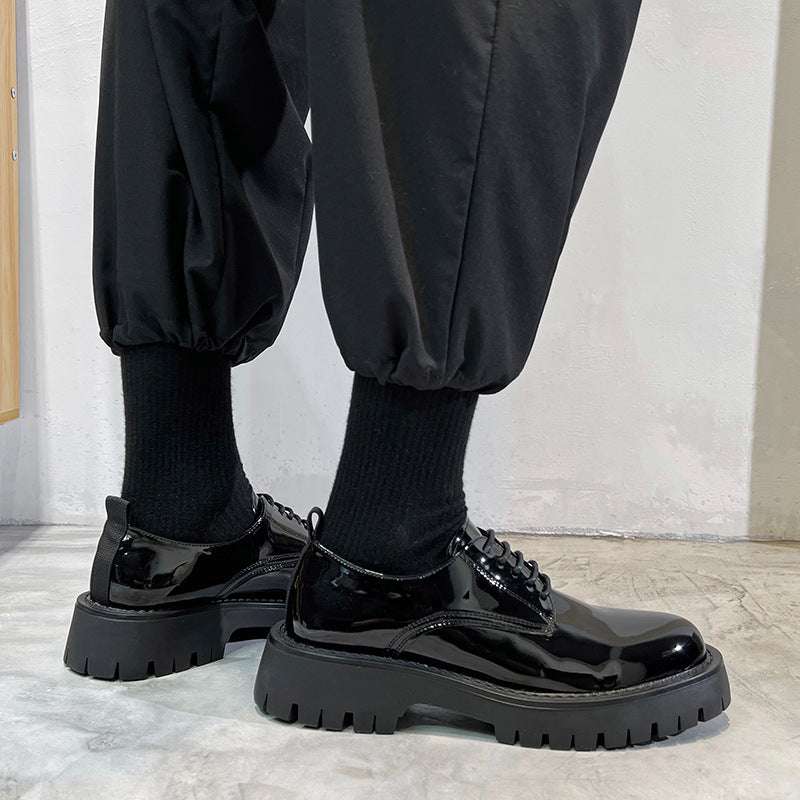 Youth Round Head British Style Flat Heel Fashion Casual Daily Leather Shoes