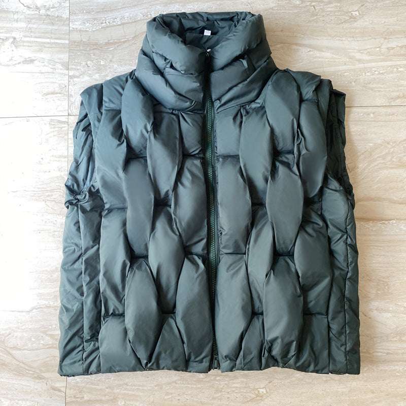 Women's Stand Collar Down Vest - Fried Street Style Fried Street Stand Collar Down Women's C | Ectron Online