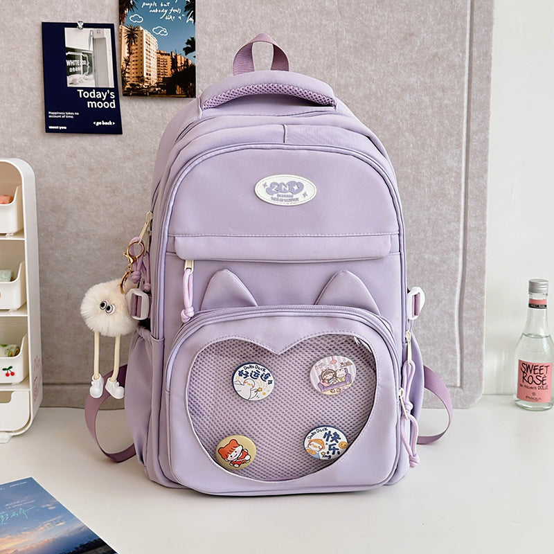 Large Capacity School Backpack for Girls – Breathable Nylon Large Capacity Backpack For Primary Scho | Ectron Online