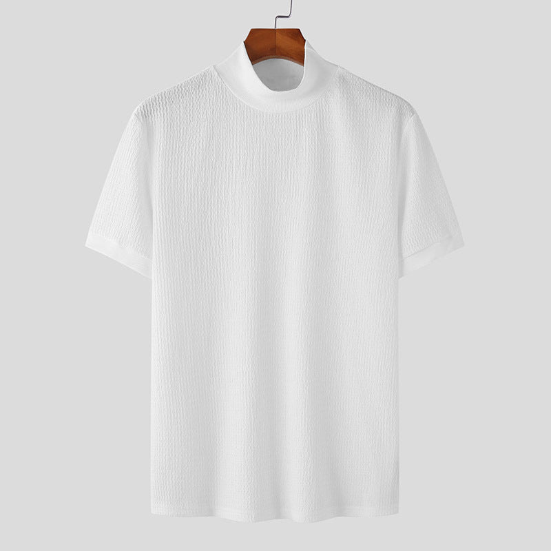 Men’s Turtleneck Knitted Shirt – Solid Colour Base Layer Men's Fashionable Simple Turtleneck Soli | Ectron Online