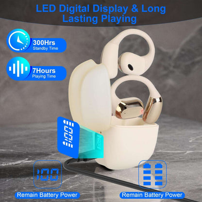 Open-Ear Bluetooth 5.4 Sport Earbuds | 300H Standby & LED Display 1 Set Wireless V5.4 Open Ear Earbuds Wit | Ectron Online