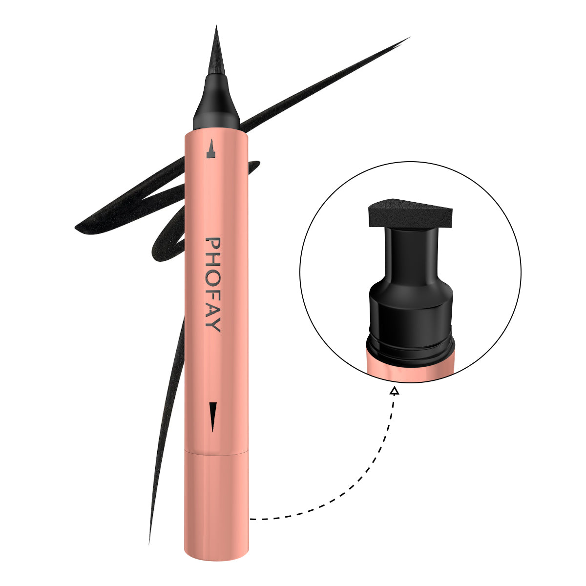 PHOFAY Double Head Seal Liquid Eyeliner - Winged Cat Eye Stamp