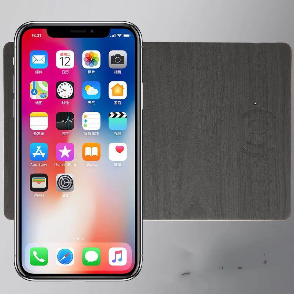 PU Leather Mouse Pad with Qi Wireless Charger – 10W Fast Charging