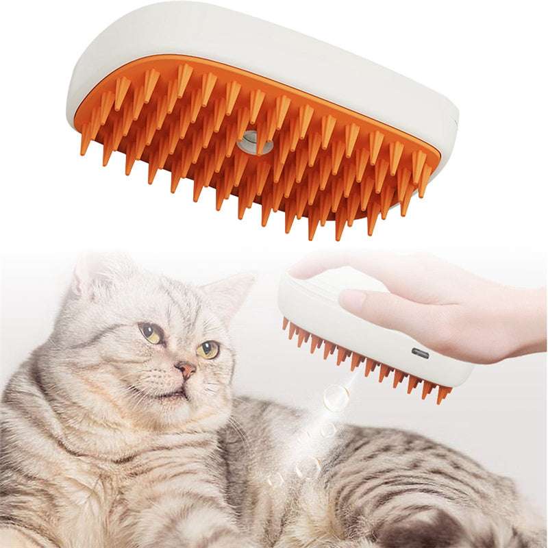 Pet Steam Brush with Massage & Spray Comb

