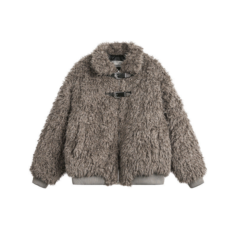 Plush Thickened Lapel Jacket High-grade Plush Cotton Padded Thickened | Ectron Online