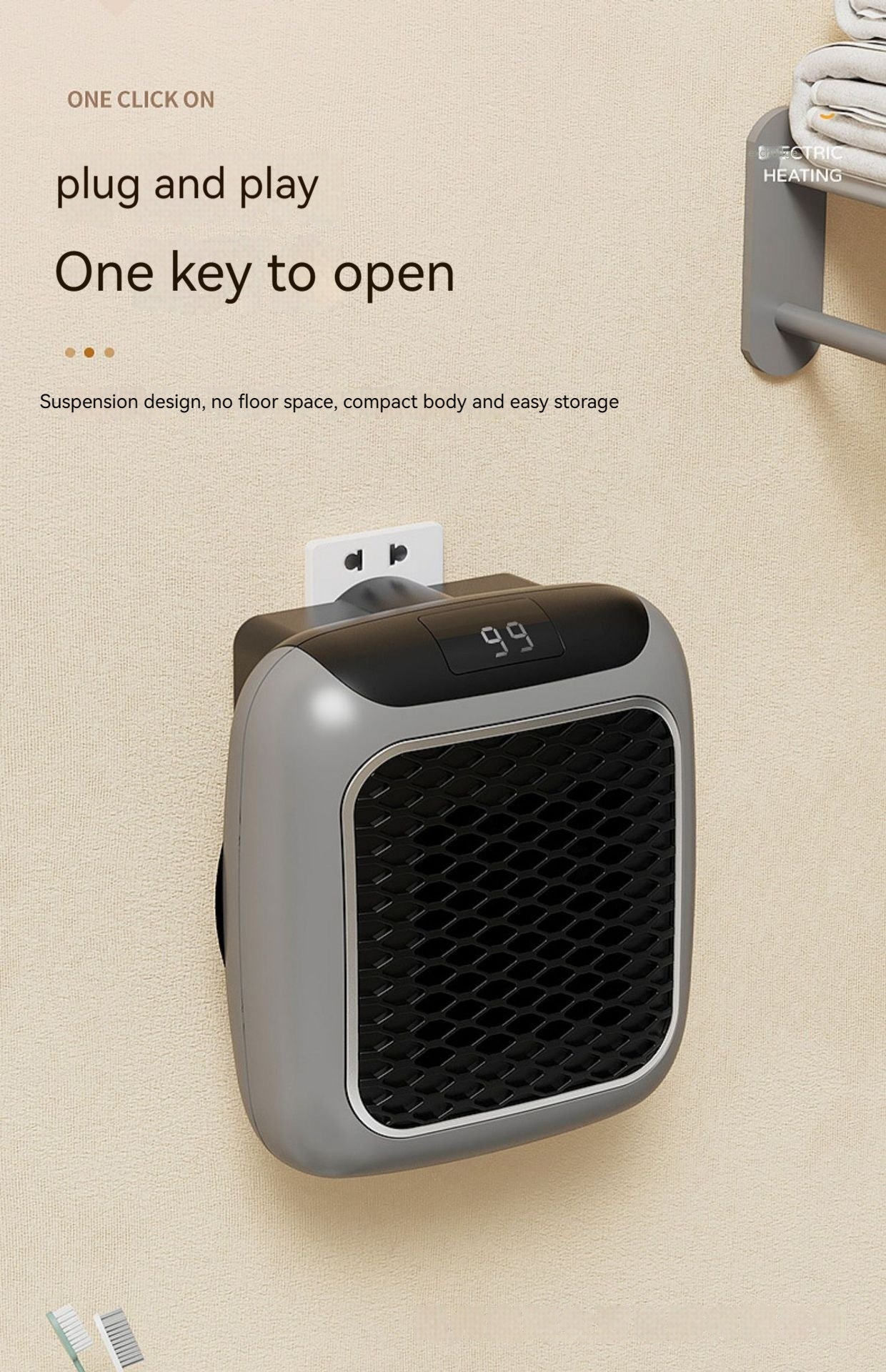 Mini Fan Heater Wall-mounted Dormitory Warm Artifact - Ectron Online