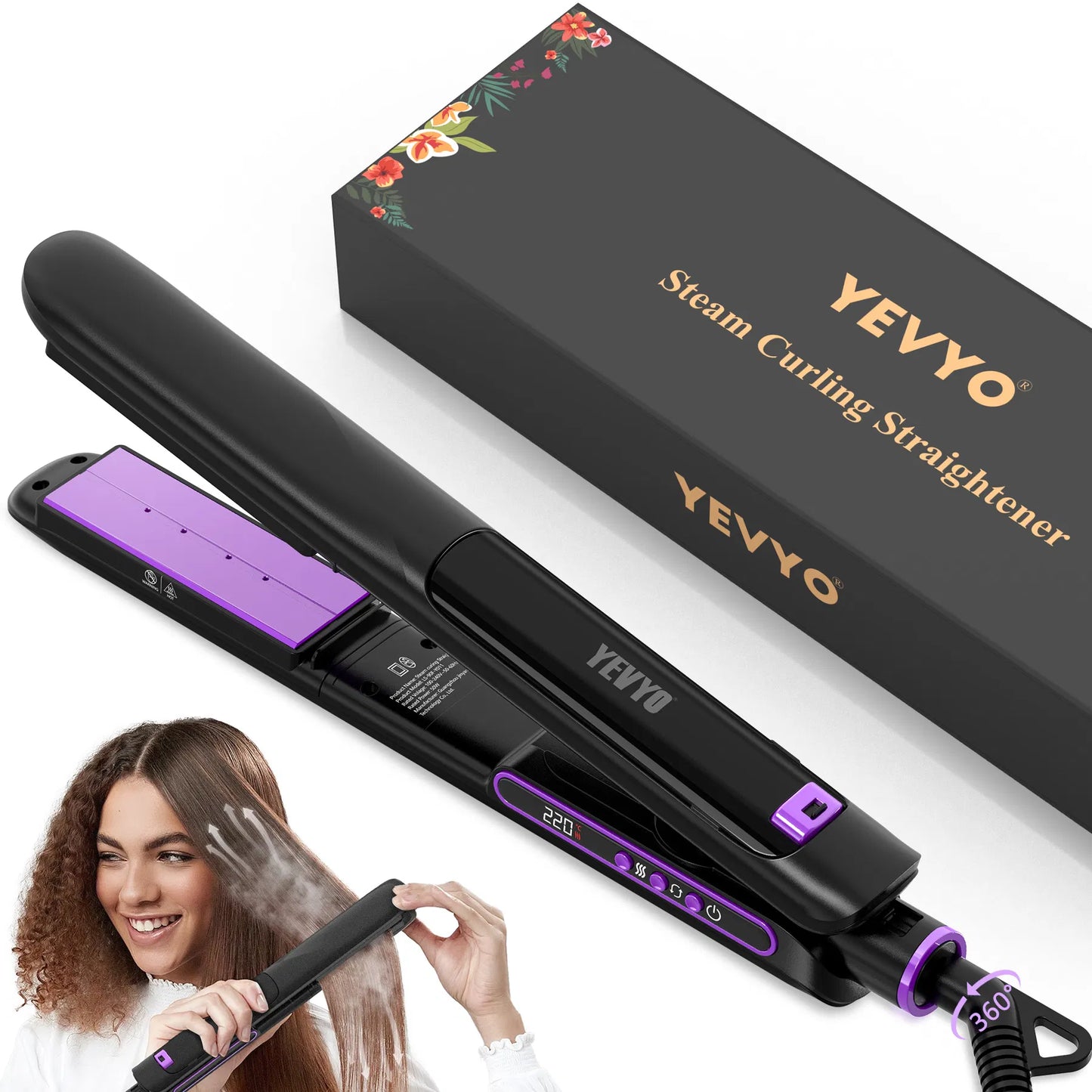 Professional Titanium Steam Hair Straightener