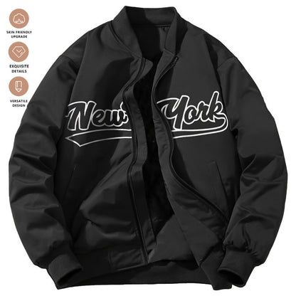 Black jacket with 'New York' text 