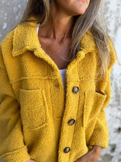 Single-Breasted Lamb Wool Coat Women's Lapel Single Breasted Lamb Wool | Ectron Online