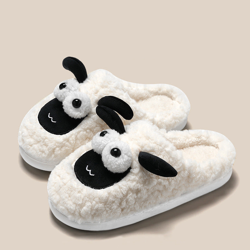 Slip-on Lamb Thermal Cotton Slippers – Simple & Warm Slip-on Slippers Simple Lamb Thermal Cot | Ectron Online