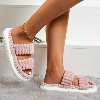 Soft & Comfortable Lamb Wool Cotton Slippers for Women Soft And Comfortable Lamb Wool Women's C | Ectron Online