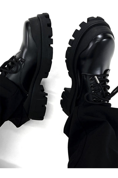 Thick-Soled Men’s British Formal Shoes – Elevated Black Leather Thick Soled Men's British Commuting Form | Ectron Online