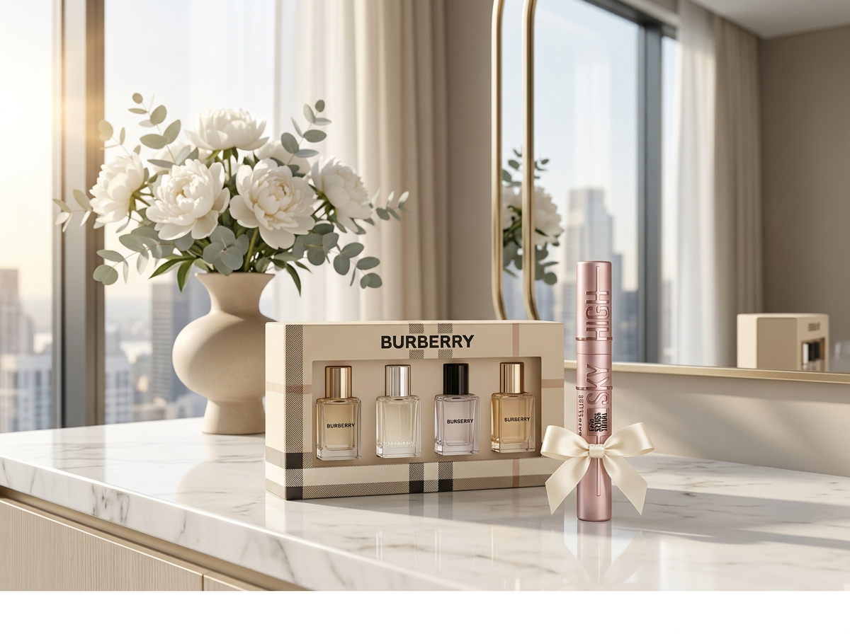 Burberry women 4-piece gift set with four perfume mini bottles in box