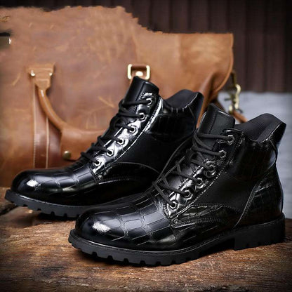 Vintage Men’s Mid-Top Leather Shoes – Timeless Fashion