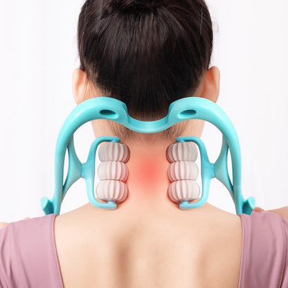 Wheel Manual Neck Massager - Multifunctional Roller for Pain Relief Multifunctional Manual Six-wheel Neck Ma | Ectron Online