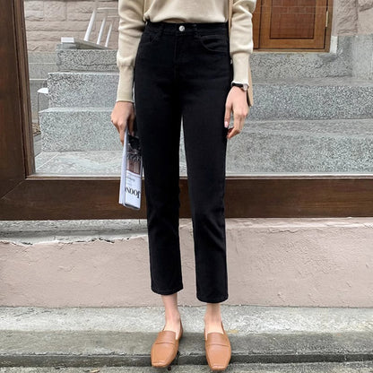 Women's Black Plus Velvet Jeans | Warm Smoke Pipe Denim Leggings Black Plus Velvet Smoke Pipe Jeans Leggi | Ectron Online