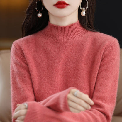 Women's Half-High Collar Sweater | Slimming Loose Knit Winter Top Autumn And Winter Sweater Half-high Coll | Ectron Online